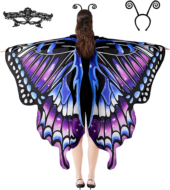 butterfly wing for women Blue-5262-fasbp